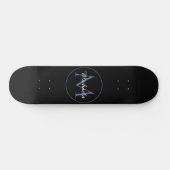 Minimalistische cirkel moderne monogram initiaal n persoonlijk skateboard (Horizontaal)