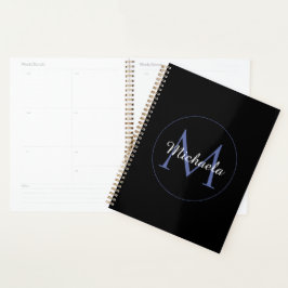 Minimalistische cirkel moderne monogram initiaal n planner