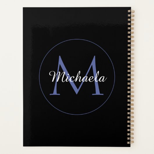 Minimalistische cirkel moderne monogram initiaal n planner (Achterkant)