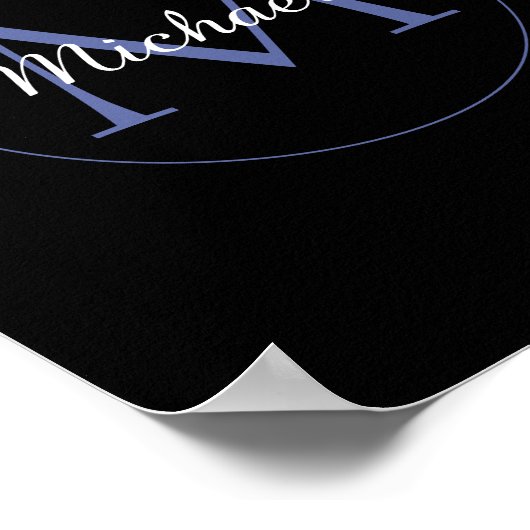 Minimalistische cirkel moderne monogram initiaal n poster (Hoek)