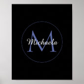 Minimalistische cirkel moderne monogram initiaal n poster (Voorkant)