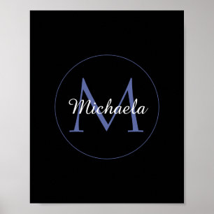 Minimalistische cirkel moderne monogram initiaal n poster