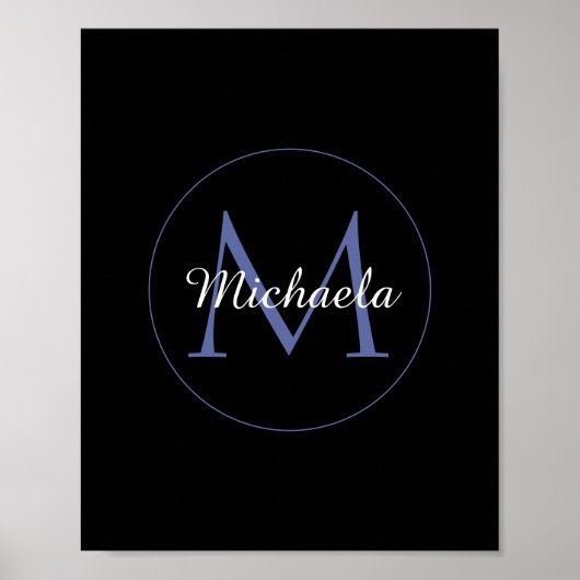 Minimalistische cirkel moderne monogram initiaal n poster (Voorkant)