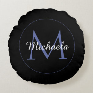 Minimalistische cirkel moderne monogram initiaal n rond kussen