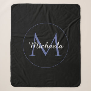 Minimalistische cirkel moderne monogram initiaal n sherpa deken