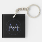 Minimalistische cirkel moderne monogram initiaal n sleutelhanger (Achterkant)