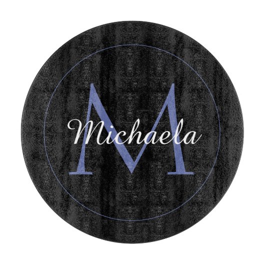 Minimalistische cirkel moderne monogram initiaal n snijplank (Voorkant)