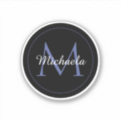 Minimalistische cirkel moderne monogram initiaal n sticker (Voorkant)