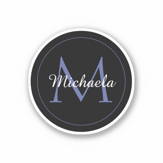 Minimalistische cirkel moderne monogram initiaal n sticker (Voorkant)