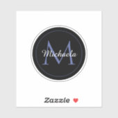 Minimalistische cirkel moderne monogram initiaal n sticker (Vel)