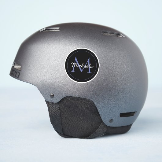 Minimalistische cirkel moderne monogram initiaal n sticker (Helm Zijkant)