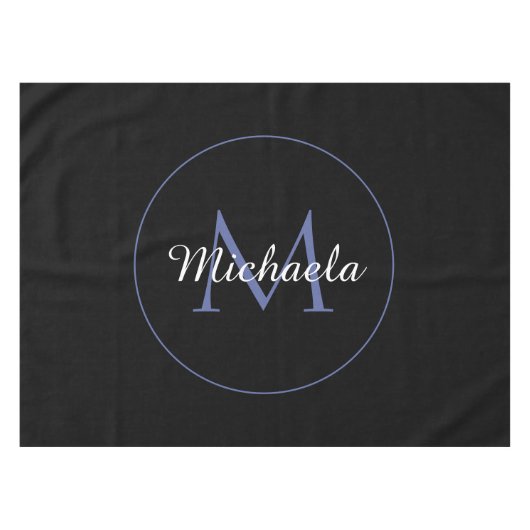 Minimalistische cirkel moderne monogram initiaal n tafelkleed (Voorkant (Horizontaal))