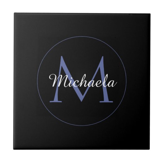 Minimalistische cirkel moderne monogram initiaal n tegeltje (Voorkant)