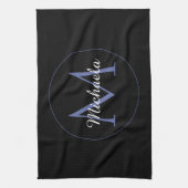 Minimalistische cirkel moderne monogram initiaal n theedoek (Verticaal)