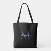 Minimalistische cirkel moderne monogram initiaal n tote bag (Achterkant)