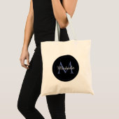 Minimalistische cirkel moderne monogram initiaal n tote bag (Voorkant (product))