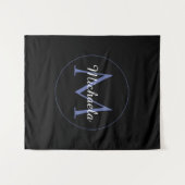 Minimalistische cirkel moderne monogram initiaal n wandkleed (Voorkant (horizontaal))