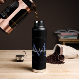 Minimalistische cirkel moderne monogram initiaal n waterfles