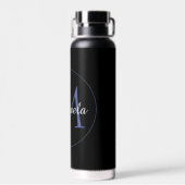 Minimalistische cirkel moderne monogram initiaal n waterfles (Achterkant)