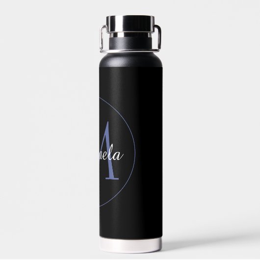 Minimalistische cirkel moderne monogram initiaal n waterfles (Achterkant)