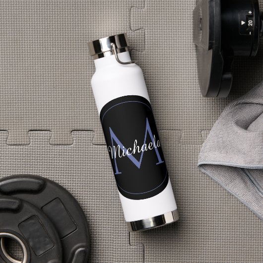 Minimalistische cirkel moderne monogram initiaal n waterfles (Gym)