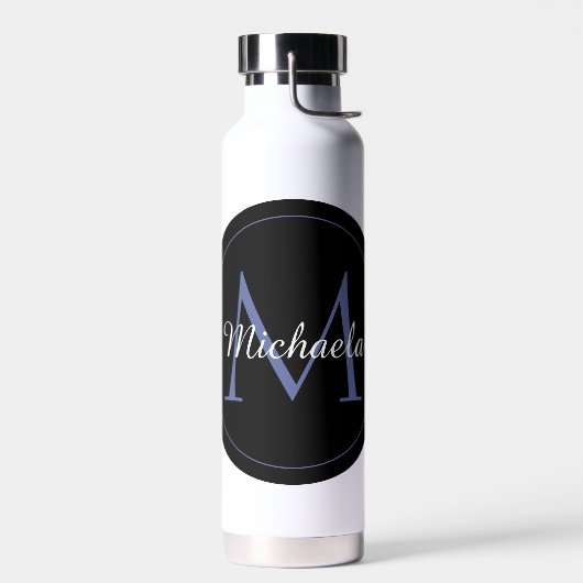 Minimalistische cirkel moderne monogram initiaal n waterfles (Links)