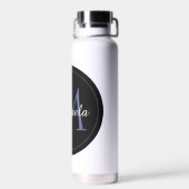 Minimalistische cirkel moderne monogram initiaal n waterfles (Achterkant)