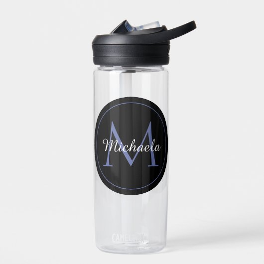 Minimalistische cirkel moderne monogram initiaal n waterfles (Links)