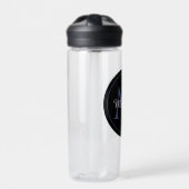 Minimalistische cirkel moderne monogram initiaal n waterfles (Voorkant)