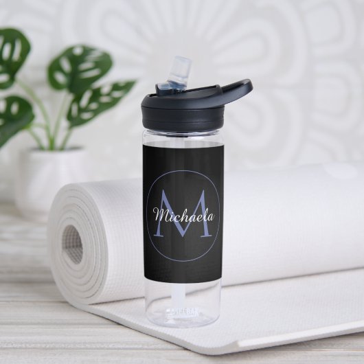 Minimalistische cirkel moderne monogram initiaal n waterfles (Links)