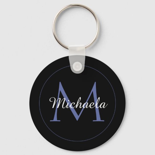 Minimalistische cirkel moderne monogram initiële n sleutelhanger (Voorkant)