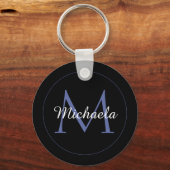 Minimalistische cirkel moderne monogram initiële n sleutelhanger (Voorkant)