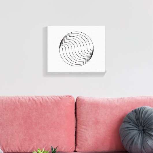 Minimalistische cirkelgolven canvas afdruk (Insitu (Woonkamer))