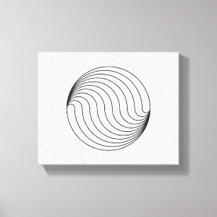 Minimalistische cirkelgolven canvas afdruk