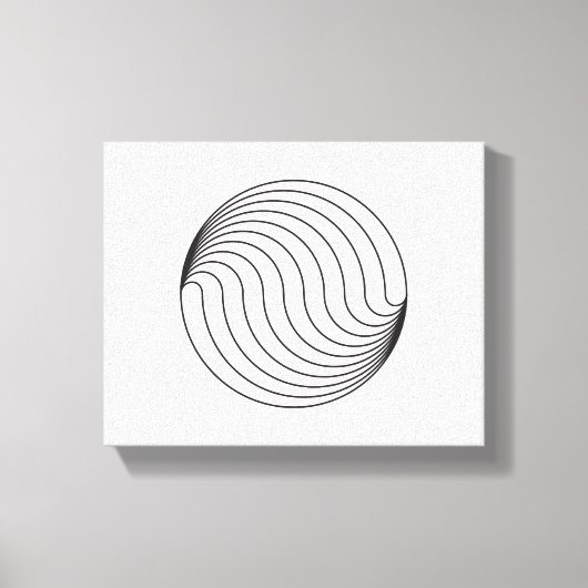 Minimalistische cirkelgolven canvas afdruk (Voorkant)