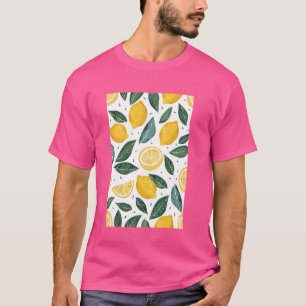 Minimalistische citroen fruitpatroon kunst t-shirt