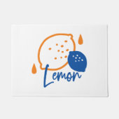 Minimalistische citroenlijnkunst - moderne citrusv deurmat (Voorkant)