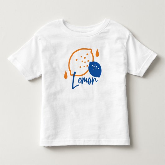 Minimalistische citroenlijnkunst - moderne citrusv kinder shirts (Voorkant)
