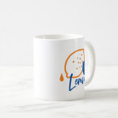 Minimalistische citroenlijnkunst - moderne citrusv koffiemok (Voorkant rechts)