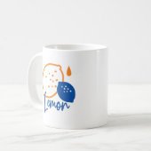 Minimalistische citroenlijnkunst - moderne citrusv koffiemok (Voorkant links)