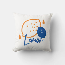 Minimalistische citroenlijnkunst - moderne citrusv kussen