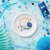 Minimalistische citroenlijnkunst - moderne citrusv papieren bordje (Feest)