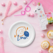 Minimalistische citroenlijnkunst - moderne citrusv papieren bordje (Feest)