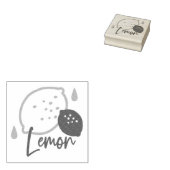 Minimalistische citroenlijnkunst - moderne citrusv rubberstempel (Gestempeld)