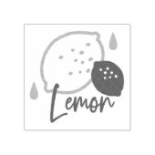 Minimalistische citroenlijnkunst - moderne citrusv rubberstempel (Afrduk)