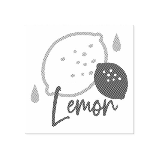 Minimalistische citroenlijnkunst - moderne citrusv rubberstempel (Afrduk)
