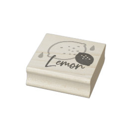 Minimalistische citroenlijnkunst - moderne citrusv rubberstempel