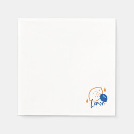 Minimalistische citroenlijnkunst - moderne citrusv servet