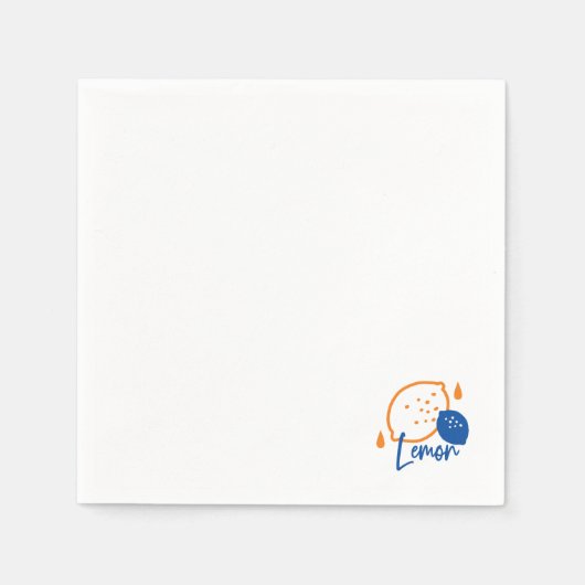 Minimalistische citroenlijnkunst - moderne citrusv servet (Voorkant)
