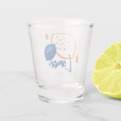 Minimalistische citroenlijnkunst - moderne citrusv shot glas (Achterkant)